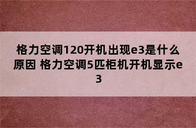 格力空调120开机出现e3是什么原因 格力空调5匹柜机开机显示e3